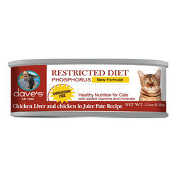 Dave's Restricted Diet Cat Food - Phosphorus - Chicken Liver & Chicken Recipe - 5.5oz