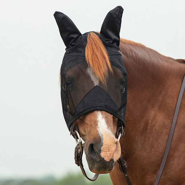 Cashel Crusader Quiet Ride Fly Mask with Ears - Black image number null