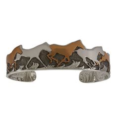Montana Silversmiths Curio Finish Horses of a Different Color Cuff Bracelet