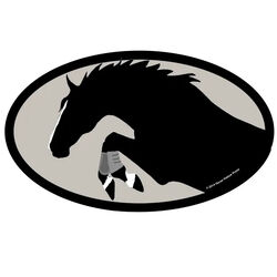 Horse Hollow Press Oval Bumper Sticker - "Jumper with Boots"