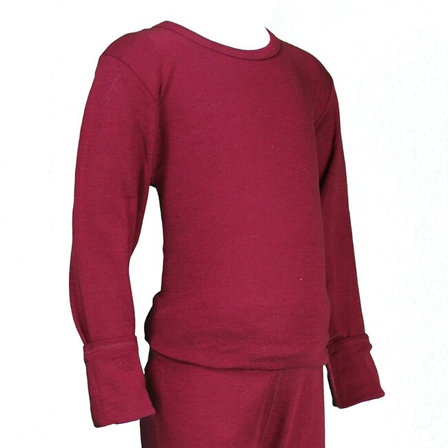 Hocosa Kids' Wool/Silk Long Sleeve Shirt - Bordeaux image number null