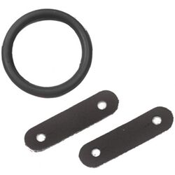 Centaur Rubber Peacock Bands & Leather Loops - Black