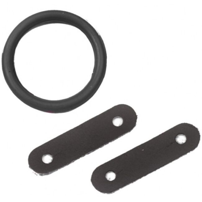 Centaur Rubber Peacock Bands & Leather Loops - Black image number null