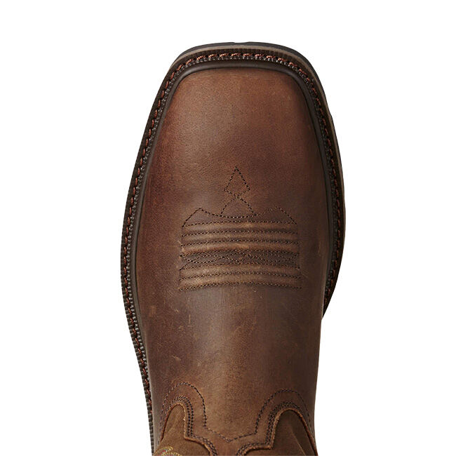 Ariat Men's Groundbreaker Wide Square Toe Steel Toe Work Boot - Brown image number null