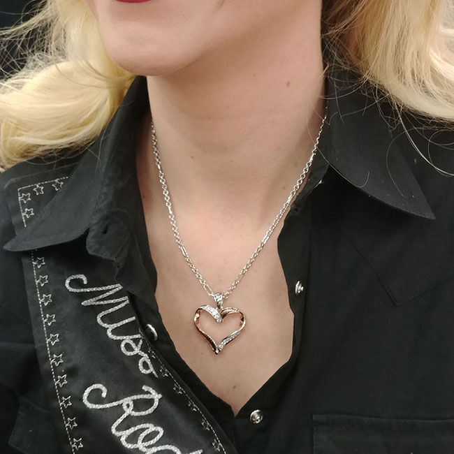 Montana Silversmiths Facets of Love Rose Gold Heart Necklace image number null