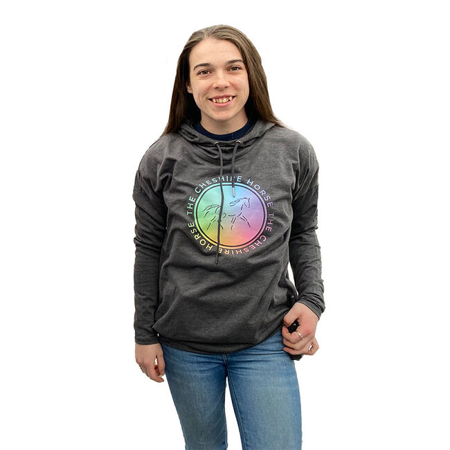 The Cheshire Horse Adult Gradient Logo Hoodie - Charcoal image number null