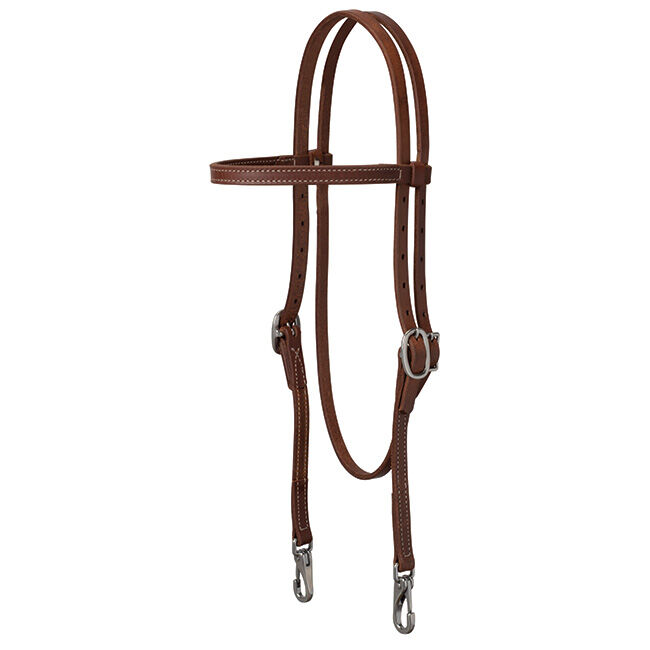Weaver Equine 5/8" Trainer Browband Headstall in Oiled Hermann Oak Leather image number null