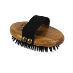 Bamboo Groom Curry Brush with Rubber Bristles