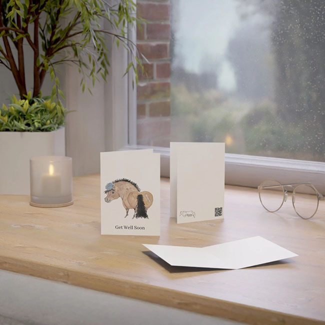 Sona Equestrian Adorable Ponies Greeting Card - Get Well Soon image number null