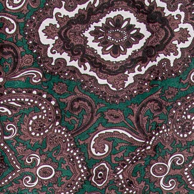 Wyoming Traders Wild Rag Paisley Silk Scarf - Green/Chocolate image number null