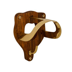 Horse Fare Brass Bridle Bracket - Wood & Brass