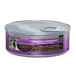 Dave's Pet Food Naturally Healthy Cat Food - Chicken & Tuna Recipe in Saucey Pate - 5.5 oz