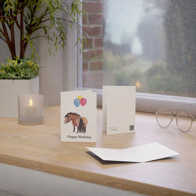 Sona Equestrian Adorable Ponies Greeting Card - Birthday Balloons image number null