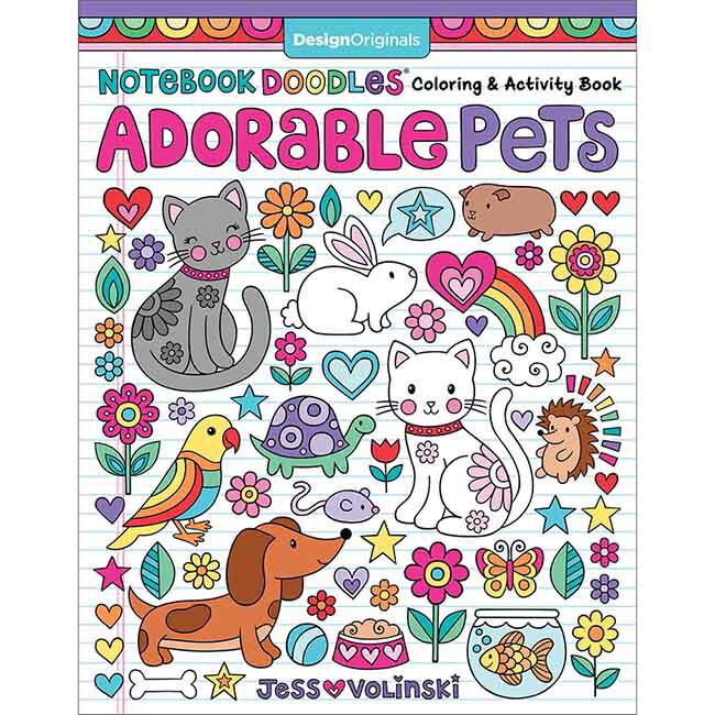 Notebook Doodles Adorable Pets: Coloring & Activity Book with 32 Dazzling Designs image number null
