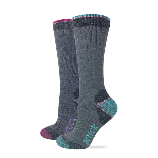Muck Women's Heavyweight Merino Wool Blend Boot Socks - Assorted Colors - 2-Pack image number null