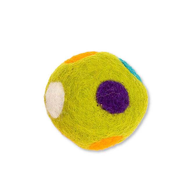 Kharma Cat 1.5" Wool Ball Cat Toy - Assorted Designs image number null