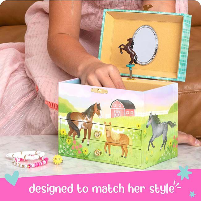 Giggle & Honey 2-Drawer Musical Jewelry Box - Dancing Horse image number null