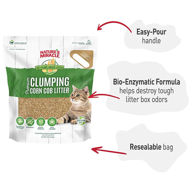 Nature's Miracle Premium Clumping Corn Cob Cat Litter - 10 lb image number null