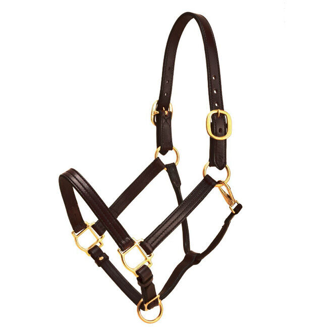 Tory Leather Triple-Stitched Track Halter with Snap Throat and Adjustable Nose image number null