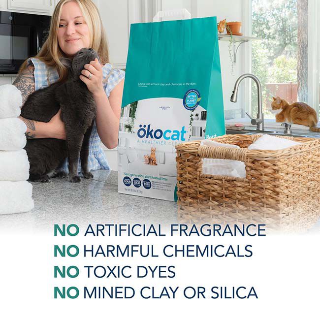 Okocat Multi-Cat Premium Clumping Wood Cat Litter image number null