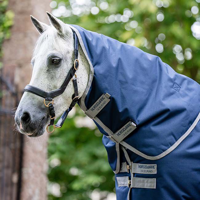 Horseware Amigo Ripstop 900D Plus Pony Turnout (200g Medium) - Navy/Titanium Grey image number null