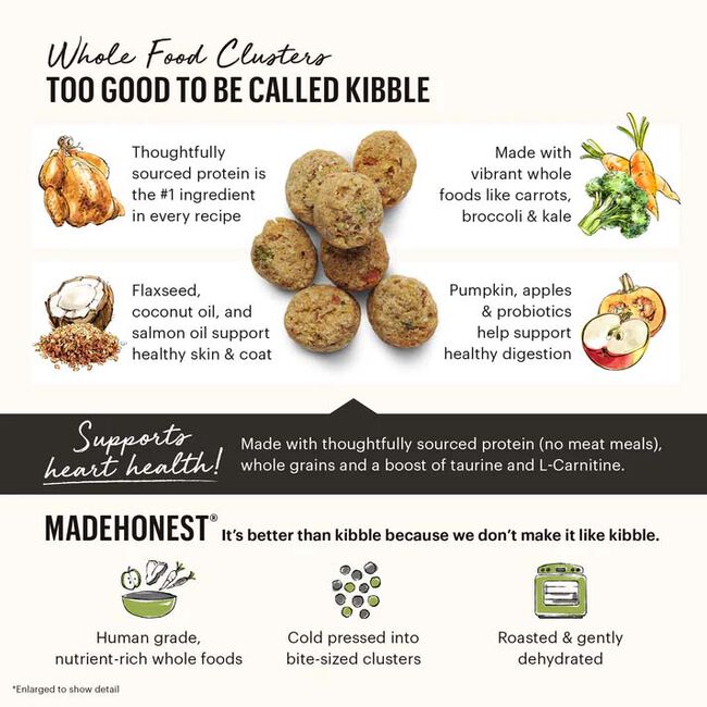 The Honest Kitchen Whole Grain Dog Food Clusters - Chicken & Oat Recipe image number null