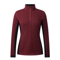 Kerrits Women's Stable Temp Merino Wool Quarter Zip Top - Sangria Wild Horses
