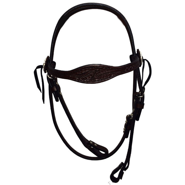 Circle Y 5/8" Julie Goodnight Leaf with Border Browband Headstall image number null