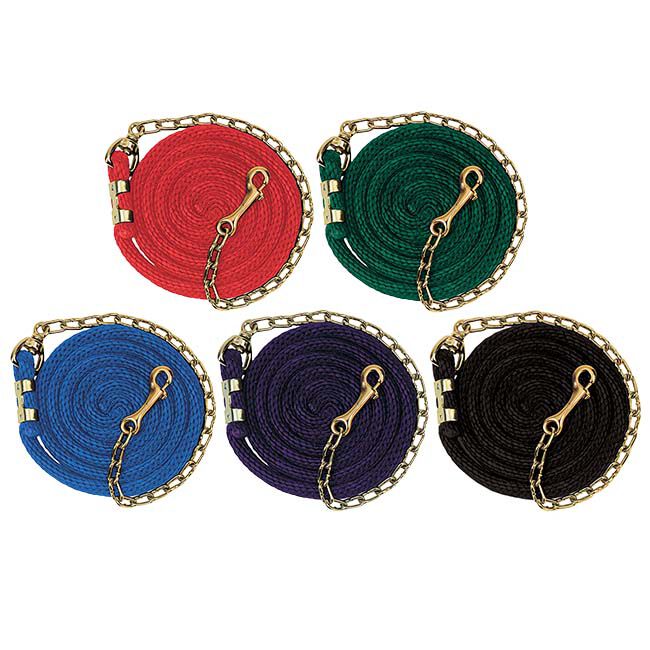 Weaver Equine Poly Lead Rope with Brass-Plated Chain image number null