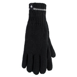 Heat Holders Men's Richard Flat Knit Gloves with Grips - Black