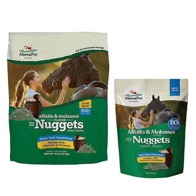 Manna Pro Bite-Sized Nuggets Horse Treats - Alfalfa & Molasses Flavor image number null
