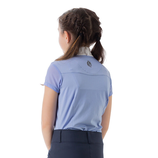 Equinavia Kids' Charlotte Short Sleeve Show Shirt - Light Blue/White image number null