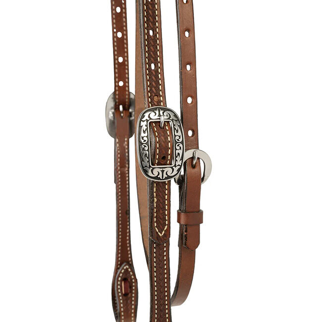 Weaver Equine Basin Cowboy Western Leather Sliding Ear Halter image number null