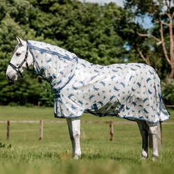 Horseware Amigo Integrated Fly Sheet - Dragonfly Print/Silver/Blue/Sage