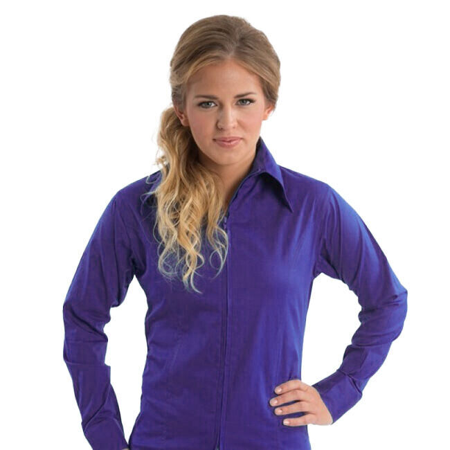 RHC Equestrian Women's Zip-Up Fitted Show Shirt - Purple image number null