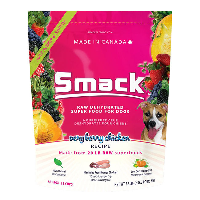 Smack Raw Dehydrated Super Food for Dogs - Very Berry Chicken Recipe image number null