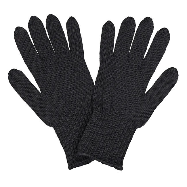 Ruskovilla 100% Merino Wool Knitted Gloves - Black image number null