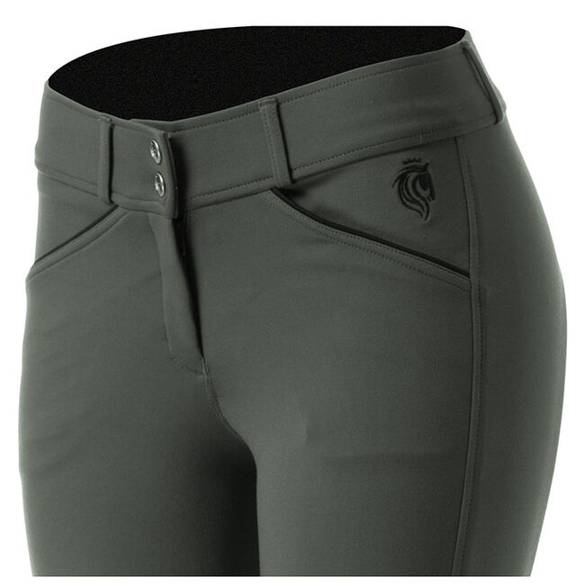 Equinavia Women's Astrid Silicone Knee Patch Breeches - Carbon Gray/Black image number null