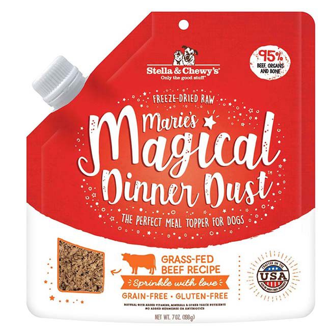 Stella & Chewy's Marie's Magical Dinner Dust - Freeze-Dried Raw Meal Topper for Dogs - Grass-Fed Beef Recipe - 7 oz image number null
