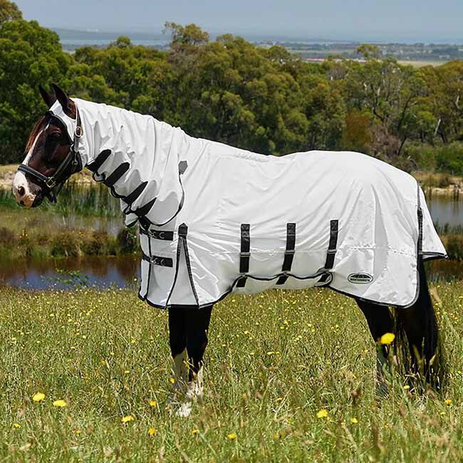 WeatherBeeta ComFiTec Sweet Itch Shield Fly Sheet Combo - White/Charcoal image number null