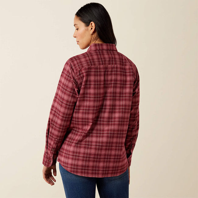 Ariat Women's Rebar Flannel DuraStretch Work Shirt - Windsor Wine image number null