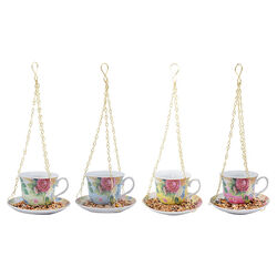 Esschert Design Tea Cup Bird Feeder with Gift Box - Assorted Colors