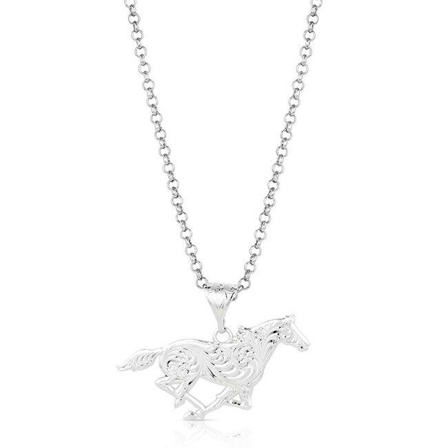 Montana Silversmiths Out West Running Horse Necklace image number null
