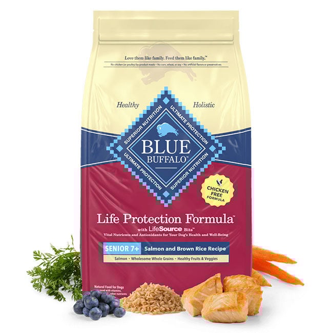 Blue Buffalo Life Protection Formula Senior Dog Food - Salmon & Brown Rice Recipe image number null