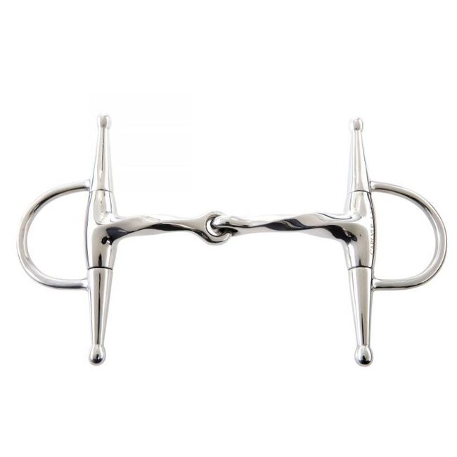 JP Korsteel Stainless Steel Slow Twist Full Cheek Snaffle Bit image number null