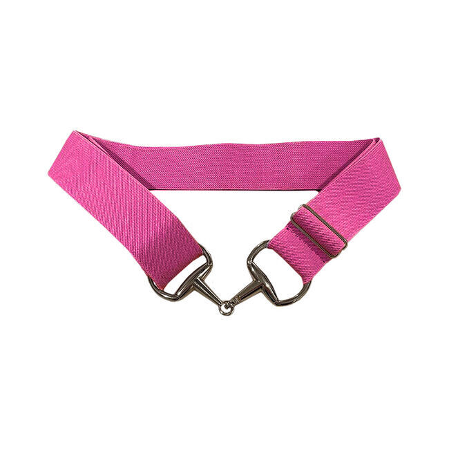 Anademi Stretch Belt with Silver-Tone Bit Buckle - Solid Colors image number null