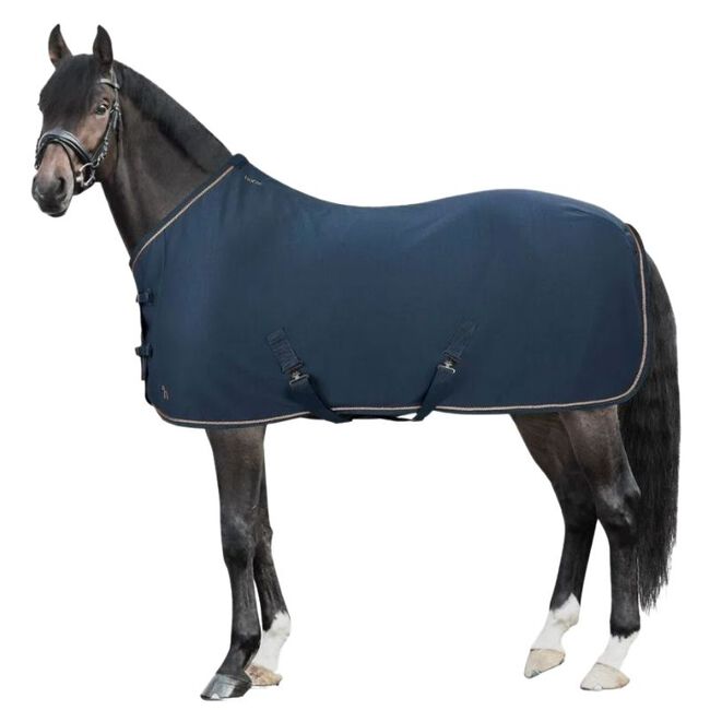 Horze Glarus Fleece Blanket with Braided Piping - Obscure Night Dark Blue - Closeout image number null