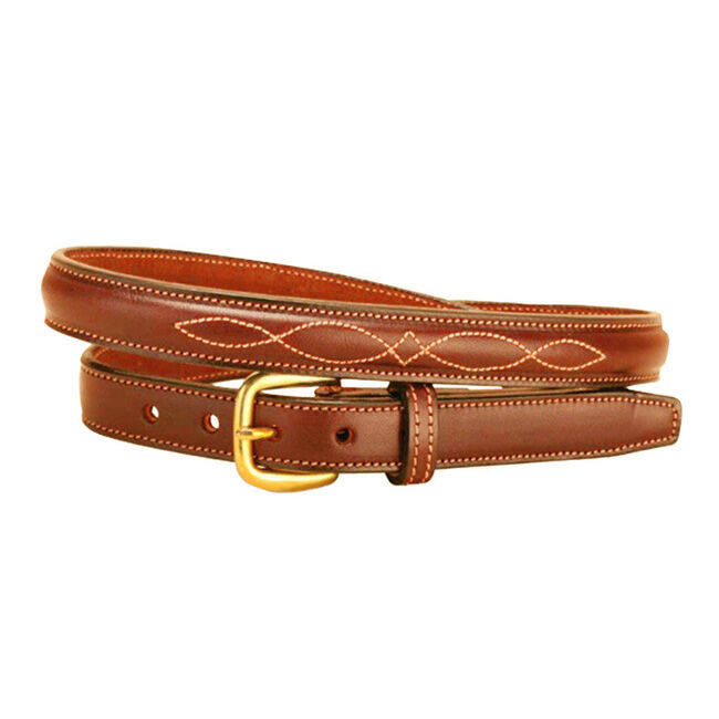 Tory Leather Raised Belt with Fancy Bridle Stitch image number null