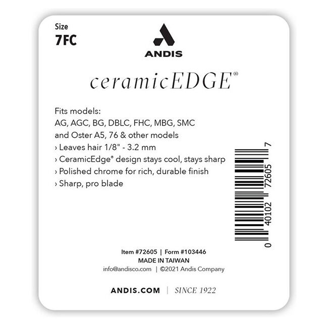 Andis CeramicEdge Blade - 7FC (1/8", 3.2mm) image number null