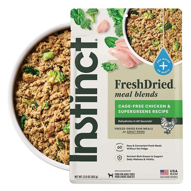 Instinct FreshDried Grain-Free Freeze-Dried Raw Meal Blends for Dogs - Cage-Free Chicken & Supergreens image number null